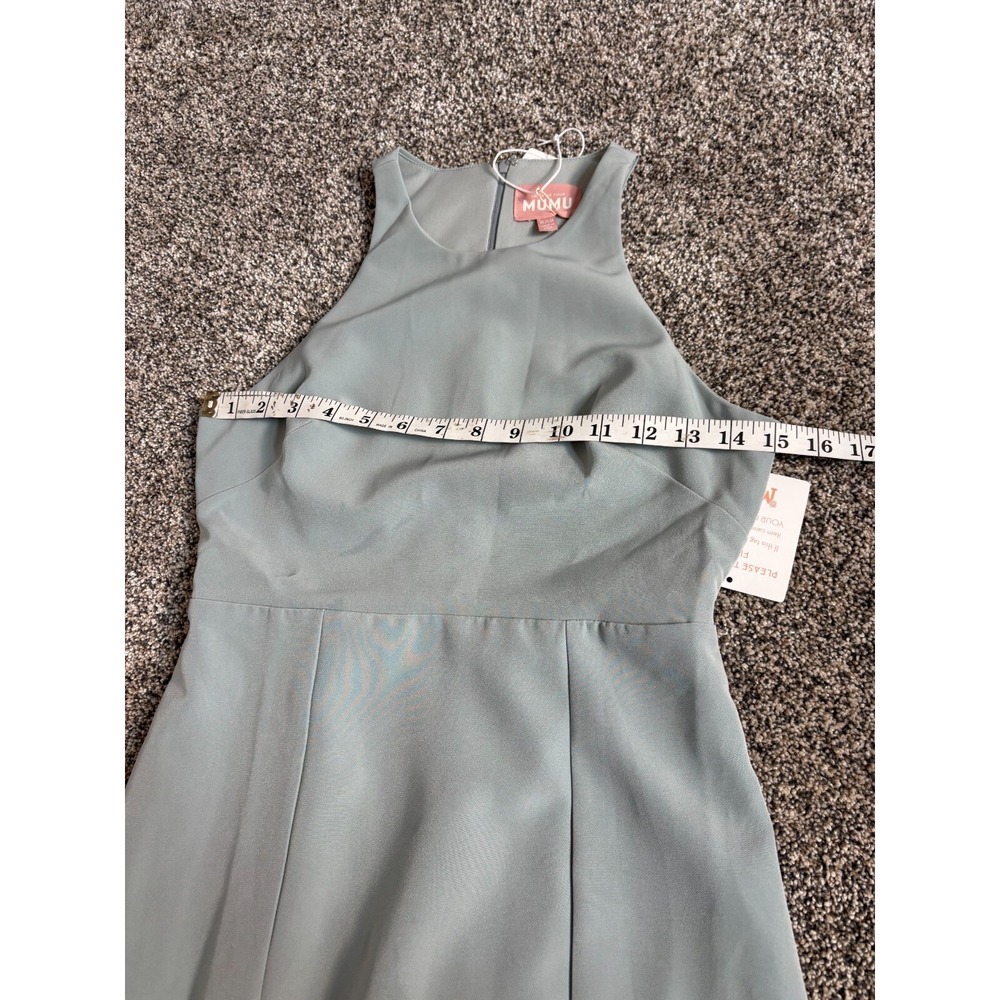 Show me your Mumu Bridesmaid Gown Womens Size XXS Gray Round Neck Sleeveless NWT - Picture 9 of 12